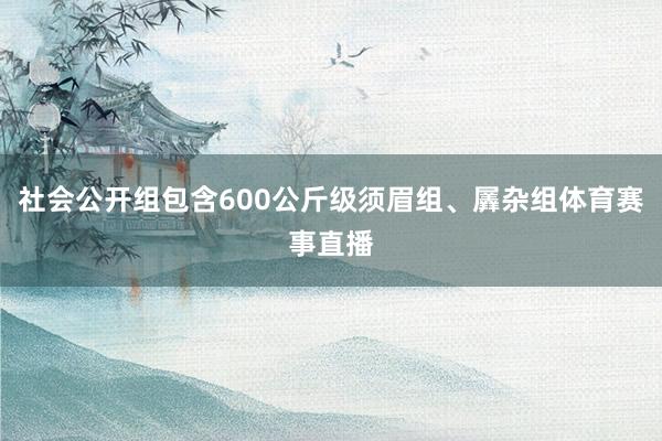 社会公开组包含600公斤级须眉组、羼杂组体育赛事直播