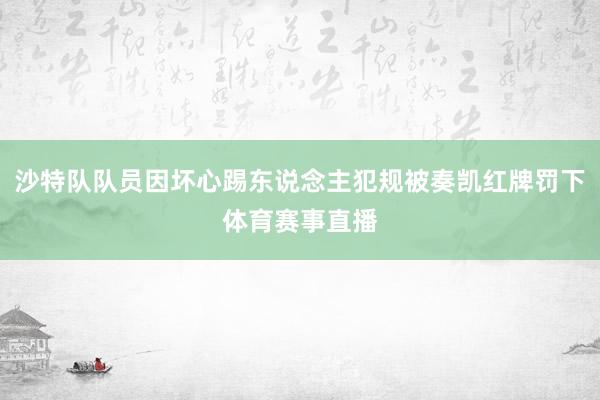 沙特队队员因坏心踢东说念主犯规被奏凯红牌罚下体育赛事直播