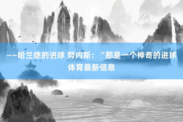 ——哈兰德的进球 努内斯：“那是一个神奇的进球体育最新信息